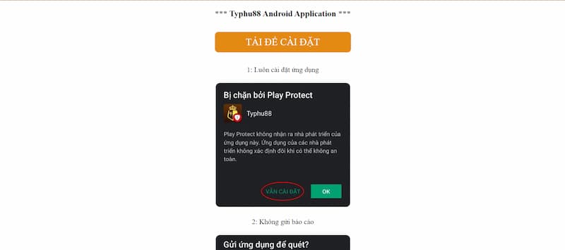 Hướng dẫn tải app Typhu88